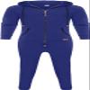 SteJar Men's Hooded Jumpsuit Zip Up One Piece Pajamas Playsuit Jogger Sweatsuit Overall Romper (Blue,4X-Large) view 4