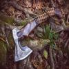 QEPAA CRAFTS 19" Custom Gift Hand Forged Viking Axe- Carbon Steel Camping Axe with Rose Wood Shaft - Viking Gifts for Men, Bearded Camping Axe (VALHALA 19) view 2