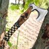 QEPAA CRAFTS 19" Custom Gift Hand Forged Viking Axe- Carbon Steel Camping Axe with Rose Wood Shaft - Viking Gifts for Men, Bearded Camping Axe (VALHALA 19) view 4
