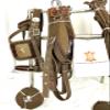 Designer Patchwork | Nylon Horse Driving Harness with Brown Synthetic Patent on The Saddle and Bridle and Golden Horse Statue Studs on The blinkers | Brown Color | (Mini) view 3