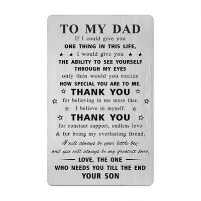 Gezxin Father's Day Card for Dad from Son, Dad Birthday Father's Day Wedding Easter Gifts from Sons