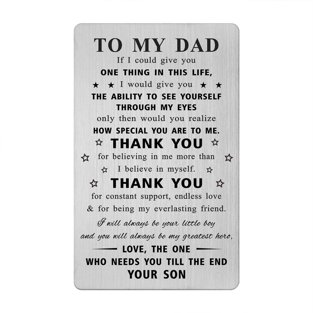 Gezxin Father's Day Card for Dad from Son, Dad Birthday Father's Day Wedding Easter Gifts from Sons