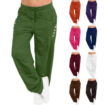 2025 Sweatpants Women Drawstring Elastic Waist Loose Fit Crop Straight Pants Running Workout Casual Trousers