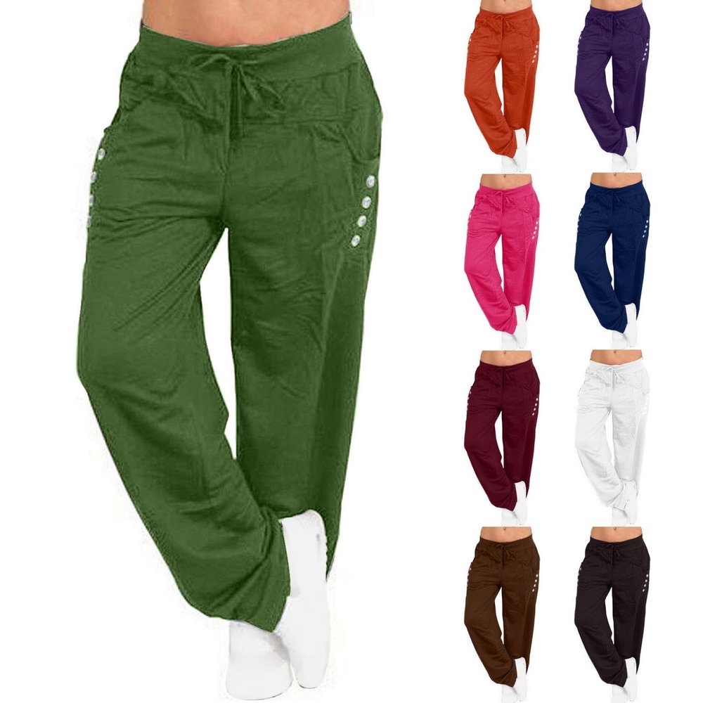 2025 Sweatpants Women Drawstring Elastic Waist Loose Fit Crop Straight Pants Running Workout Casual Trousers