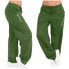 2025 Sweatpants Women Drawstring Elastic Waist Loose Fit Crop Straight Pants Running Workout Casual Trousers view 2