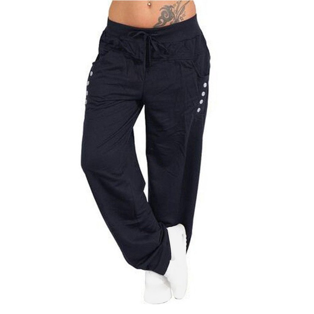 Sweatpants Women Drawstring Elastic Waist Loose Fit Crop Straight Pants Running Workout Casual Trousers