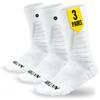 NXTRND 3 Pairs Compression Sports Crew Socks for Men, Cushion Athletic Socks, Basketball, Football and Running (White, S/M) view 1