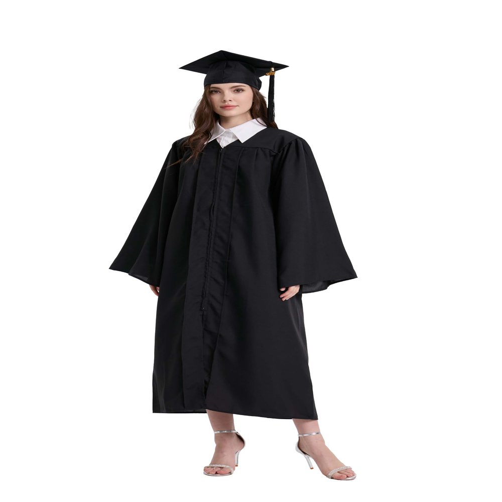 gradois Unisex Matte Graduation Cap and Gown 2026 Tassel Set for High School &College Graduates Black