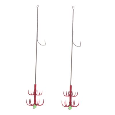 VANZACK 4pcs Double Hook Umbrella Fishing Hooks High Strength for Freshwater Fishing Gear for Rivers Lakes
