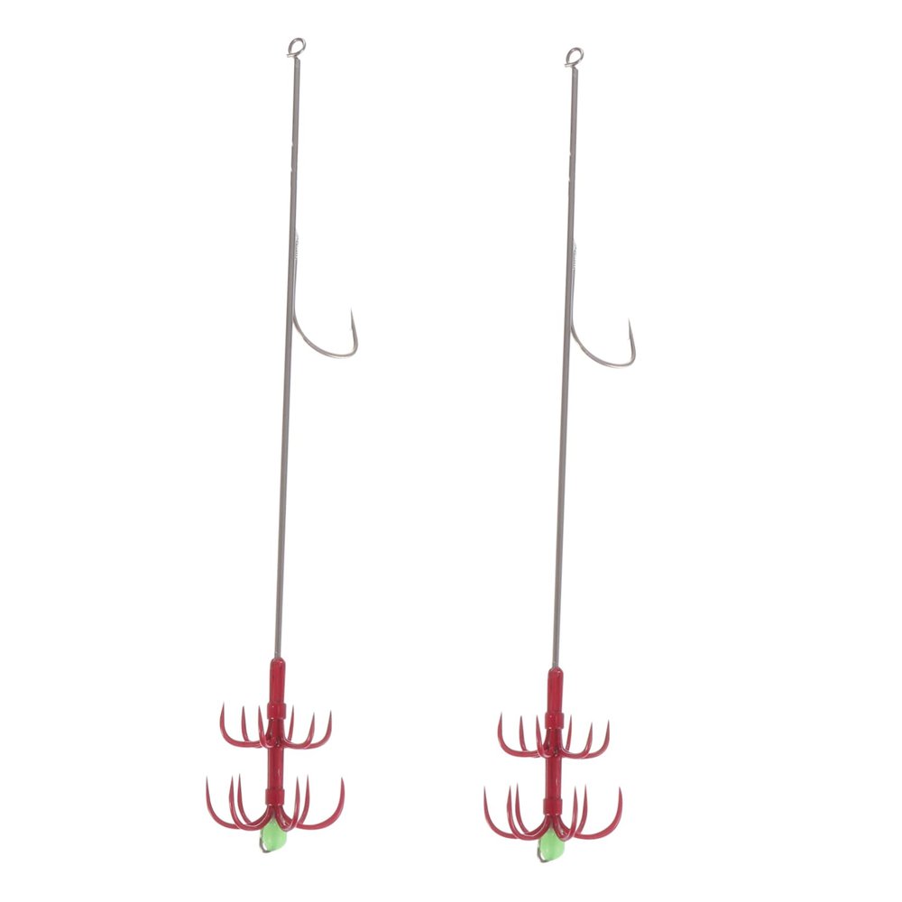 VANZACK 4pcs Double Hook Umbrella Fishing Hooks High Strength for Freshwater Fishing Gear for Rivers Lakes