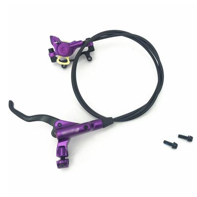 Bicycle Hydraulic Disc Brake Set Left Rear Brake Lever Kit With 1400mm Hose & Aluminum Alloy Brake Lever/Calipers & Mounting Adapter For Mountain bike Mountain Bike ( Color : Purple , Size : Left rear