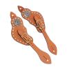Spur Strap Adjustable 1 Pair Sturdy Versatile Slippy Vintage Cow Leather Western Spur Strap for Horse Training Protective view 1