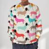 Retro Dogs Dachshund Men's Crewneck Sweatshirt Long Sleeve Pullover Sweater Lightweight Shirt Tops S view 2