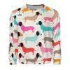 Retro Dogs Dachshund Men's Crewneck Sweatshirt Long Sleeve Pullover Sweater Lightweight Shirt Tops S view 4
