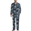 Boston Terrier Dogs Men's Pajama Sets Long Sleeve Sleepwear Button Down Lounge Set Pjs with Pockets M view 1