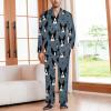 Boston Terrier Dogs Men's Pajama Sets Long Sleeve Sleepwear Button Down Lounge Set Pjs with Pockets M view 2