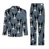 Boston Terrier Dogs Men's Pajama Sets Long Sleeve Sleepwear Button Down Lounge Set Pjs with Pockets M view 4