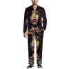 African Black Woman Men's Pajama Sets Long Sleeve Sleepwear Button Down Lounge Set Pjs with Pockets M view 1
