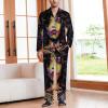 African Black Woman Men's Pajama Sets Long Sleeve Sleepwear Button Down Lounge Set Pjs with Pockets M view 2