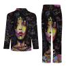 African Black Woman Men's Pajama Sets Long Sleeve Sleepwear Button Down Lounge Set Pjs with Pockets M view 4