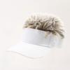 Amosfun Stylish Adjustable Outdoor Peak Cap Unisex Baseball Hat Breathable Design Fun Wig Decor for Boy Girl and Adults for Fishing Climbing and Sports Activities White view 3