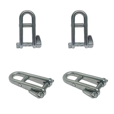 DBMIMPORTERS 3/16" Marine Halyard Shackle Captive Pin Cross Bar 550Lb WLL,Stainless Steel 4Pc