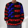 American Flag Gun Flag Men's Crewneck Sweatshirt Long Sleeve Pullover Sweater Lightweight Shirt Tops L view 2