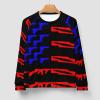 American Flag Gun Flag Men's Crewneck Sweatshirt Long Sleeve Pullover Sweater Lightweight Shirt Tops L view 3