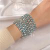 Long tiantian Rhinestone Bracelet Colorful Stretch Tennis Bracelets Set for Women Wedding Guest Jewelry Black Pink Blue Green Red Rhinestone Dress Accessories view 2