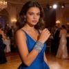 Long tiantian Rhinestone Bracelet Colorful Stretch Tennis Bracelets Set for Women Wedding Guest Jewelry Black Pink Blue Green Red Rhinestone Dress Accessories view 3