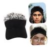 Amosfun Stylish Adjustable Baseball Cap Silvery Grey Wig for Outdoor Activities for Fishing Climbing and Sports Enthusiasts Adult Black view 4