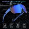 WANWAN Men Women Cycling Sunglasses, 80s Sport Baseball Mirrored Sun Glasses for Youth Adults Running Softball view 3