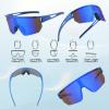 WANWAN Men Women Cycling Sunglasses, 80s Sport Baseball Mirrored Sun Glasses for Youth Adults Running Softball view 4
