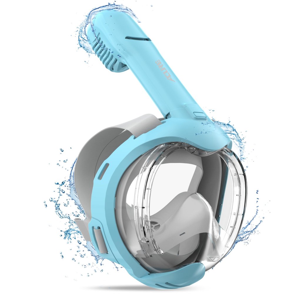 ACURE Kids Snorkel Mask Full Face - Anti-Fog & Dry Top Snorkel Set, Snorkeling Gear with Easier Breathing System for Swimming Beginners Ages 3-8