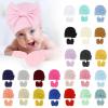 Baby Hats Mittens Set Unisex Newborn eanie Cap No Scratch Cotton Gloves Boy Girl ospital Hat 0 to 6 (Purple, A) view 2