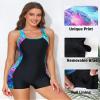 beautyin Women One Piece Boyleg Padded Bathing Suit Lap Swimming Workout Swimwear view 4
