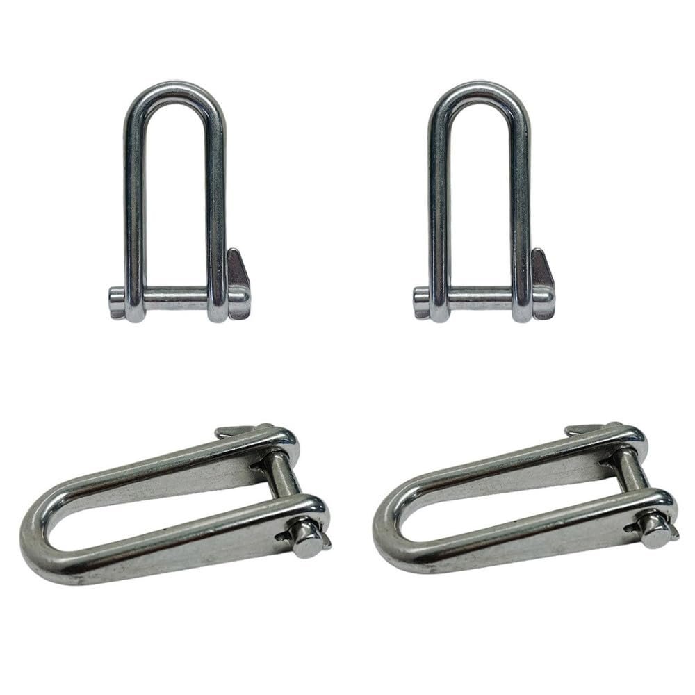 DBMIMPORTERS Marine 5/16" Halyard Key Shackle Captive Pin 1350 Lb WLL Stainless Steel 4 Pcs