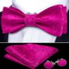 YOHOWA Bow Ties for Men Paisley Self Tie Bowtie Pocket Square Cufflinks Set Classic Woven Formal Wedding Tuxedo Party view 2