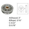 DBMIMPORTERS Marine Boat 3" Brass Bushing Sheave Wire Rope Pulley Stainless Steel T304 view 4