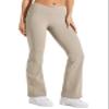 Willit Women's Fleece Lined Pants Yoga Crossover Leggings Bootcut Thermal Winter Pants Flare Leggings Water Resistant Khaki XL view 2
