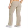 Willit Women's Fleece Lined Pants Yoga Crossover Leggings Bootcut Thermal Winter Pants Flare Leggings Water Resistant Khaki XL view 4