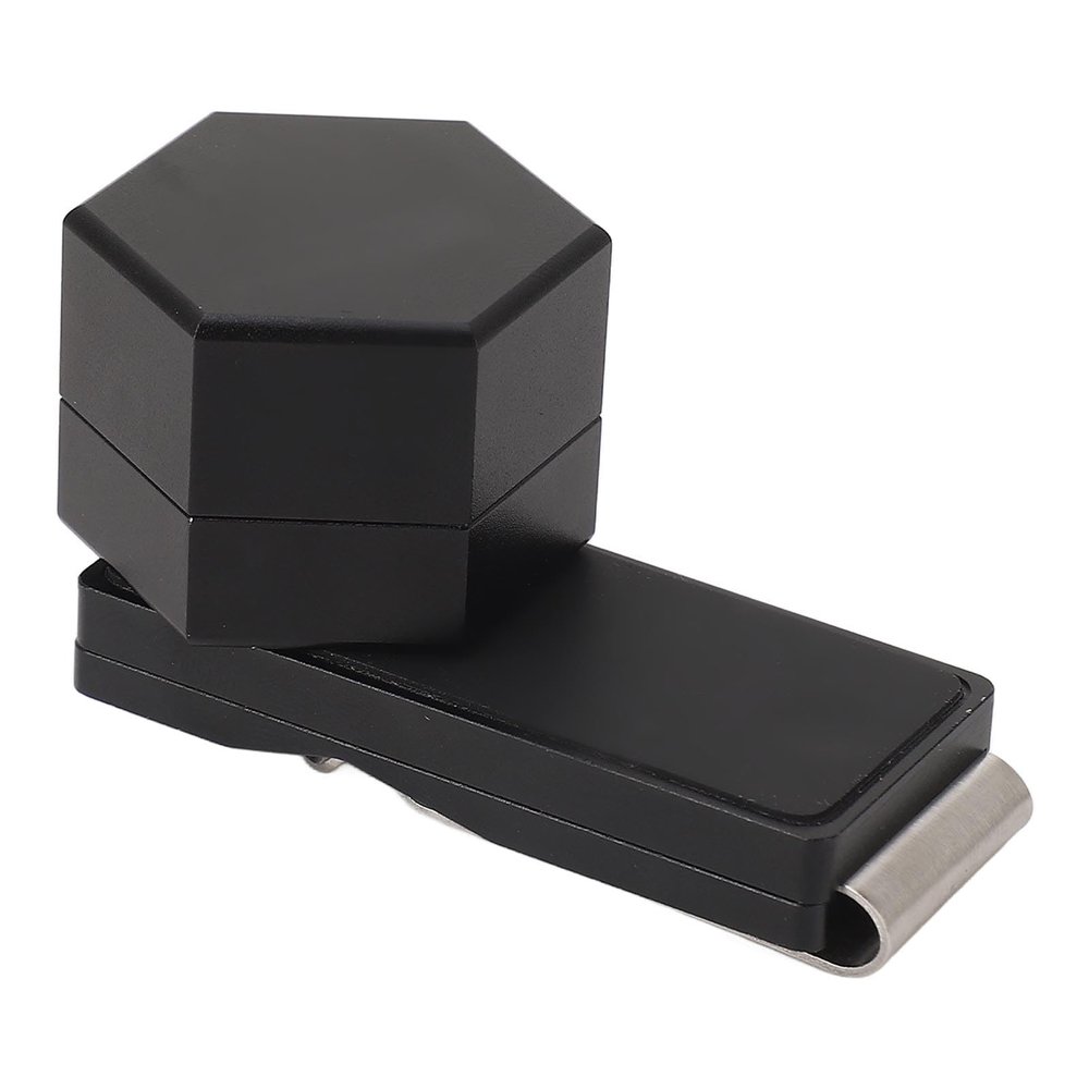 Syrisora Mini Portable Magnetic Pool Cue Chalk Case, Hexagonal Black Billiard Cue Chalk Box, Chalk Holder for Billiard Cue