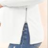 Women's Maternity Shirts Long Sleeve Sweatshirt Zipper Split Side Pregnancy Casual Tunic Top Off White view 4