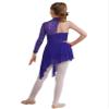 easyforever Kids Girls Lyrical Dance Dress Floral Lace Bodice Asymmetrical Hem Leotard Dress Contemporary Dance Costume Purple 6 Years view 2