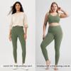 ODODOS ODTHERMAL Women's Fleece Lined Full Length Yoga Pants with Pockets - 28" High Waisted Warm Workout Leggings, Dark Olive, Large view 4
