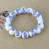 ECYC Ltd Beaded Bracelets for Women and Men, Blue and White Porcelain Bead Chinese Style Ceramic Beaded Bracelets Round Beads Stretch Bracelet Unisex view 3
