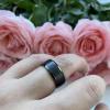 8 mm Men Women Black Tungsten Carbide Wedding Band Rings Brushed Finish Beveled Edges Comfort Fit view 4