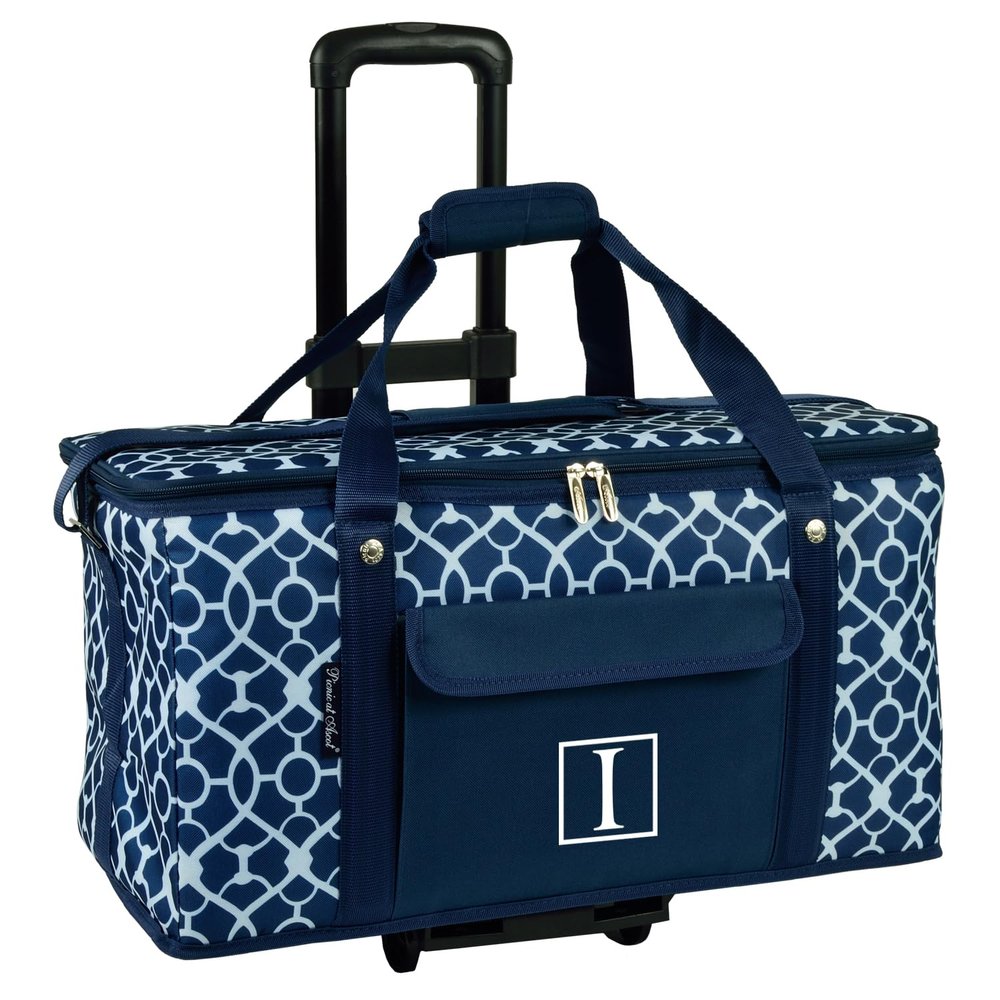 Picnic at Ascot Personalized Monogrammed Travel Cooler with Wheels- 64 Can Capacity- Collapsible Leakproof Cooler- Designed & Quality Approved in The USA