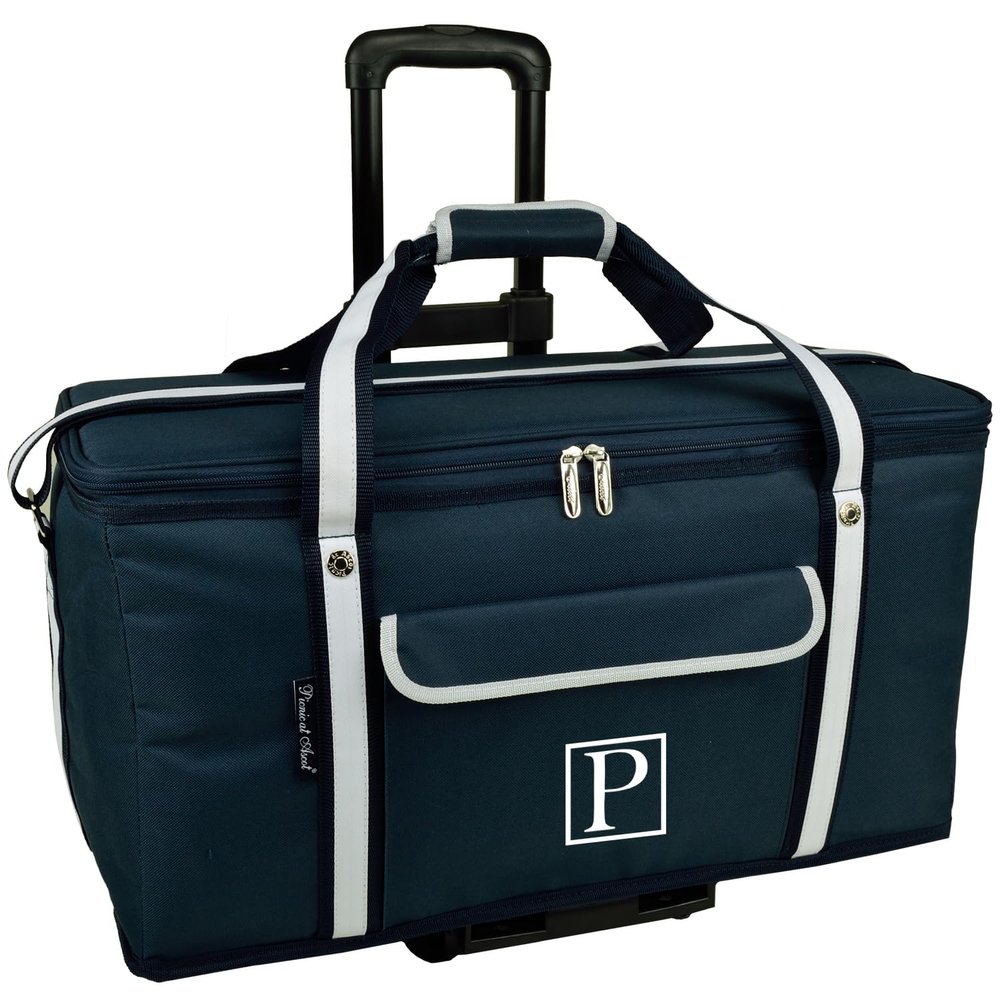 Picnic at Ascot Personalized Monogrammed Travel Cooler with Wheels- 64 Can Capacity- Collapsible Leakproof Cooler- Designed & Quality Approved in The USA