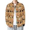Egypt Pharaoh Pattern Men's Lightweight Jacket Casual Long Sleeve Fall Jackets Full Zip Bomber Jacket Top M view 1